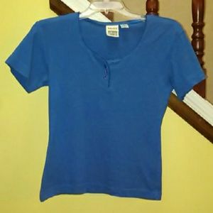 Vintage 90s Blue Scoop Neck Top
